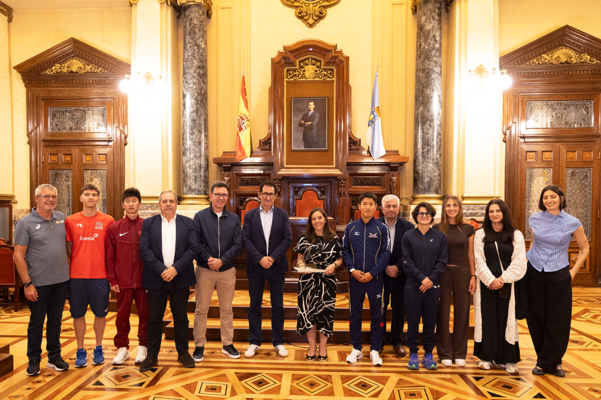 Imaxe da recepción de hoxe en María Pita.