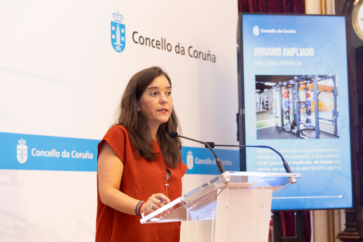 A alcaldesa, Inés Rey, na rolda de prensa da Xunta de Goberno Local de hoxe.