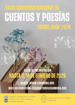 cartel concurso contos e poesía Isabel Ovín, Carmona