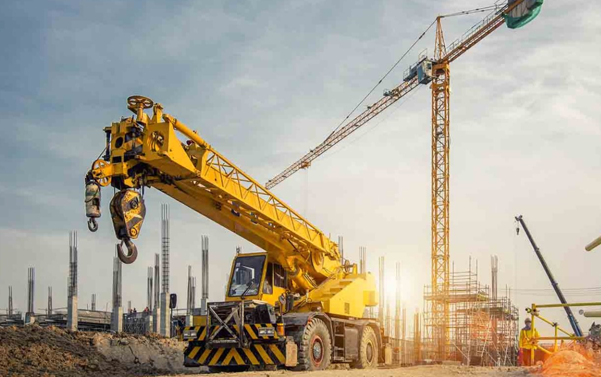 Guindastres nunha obra.