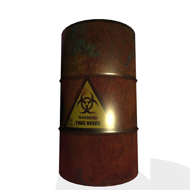 depósito coa etiqueta warning fake news