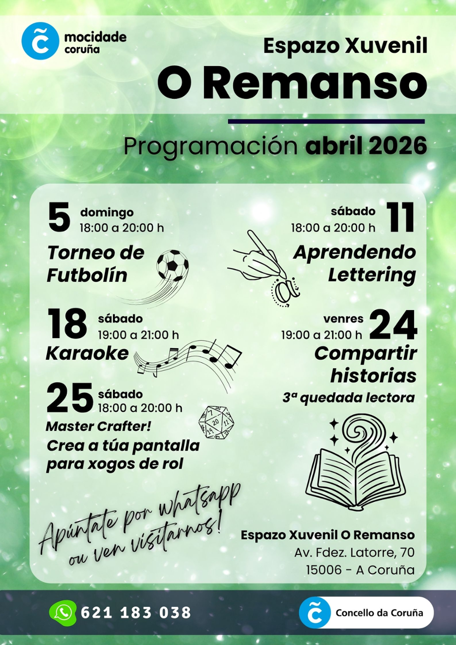 Banner das actividades do mes de abril 2026