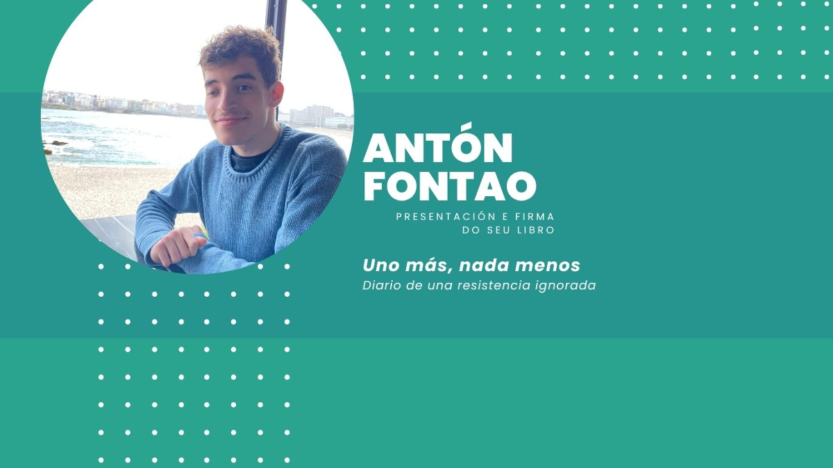 cartel da presentación do libro de Antón Fontao na Biblioteca Durán Loriga