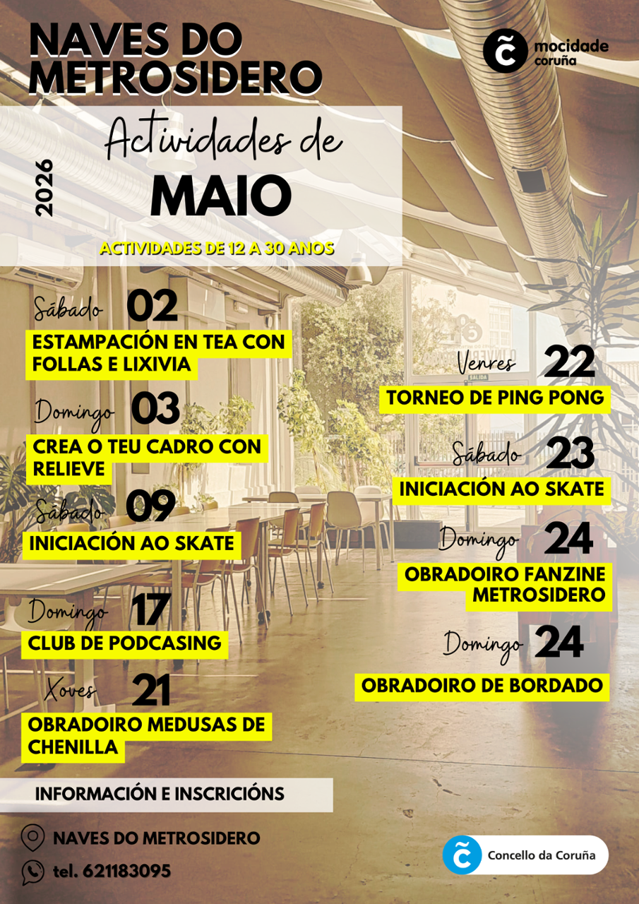 Cartel das actividades do mes de maio 2026