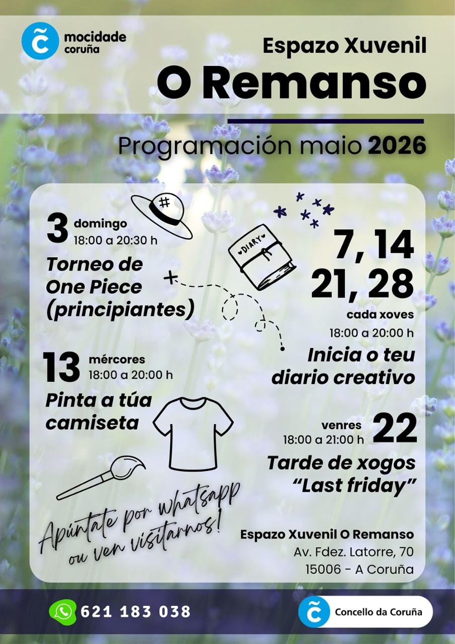 Banner das actividades do mes de maio 2026