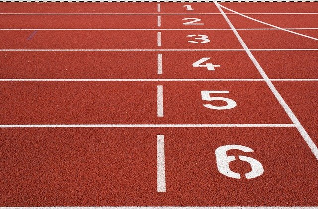 meta nunha pista de atletismo